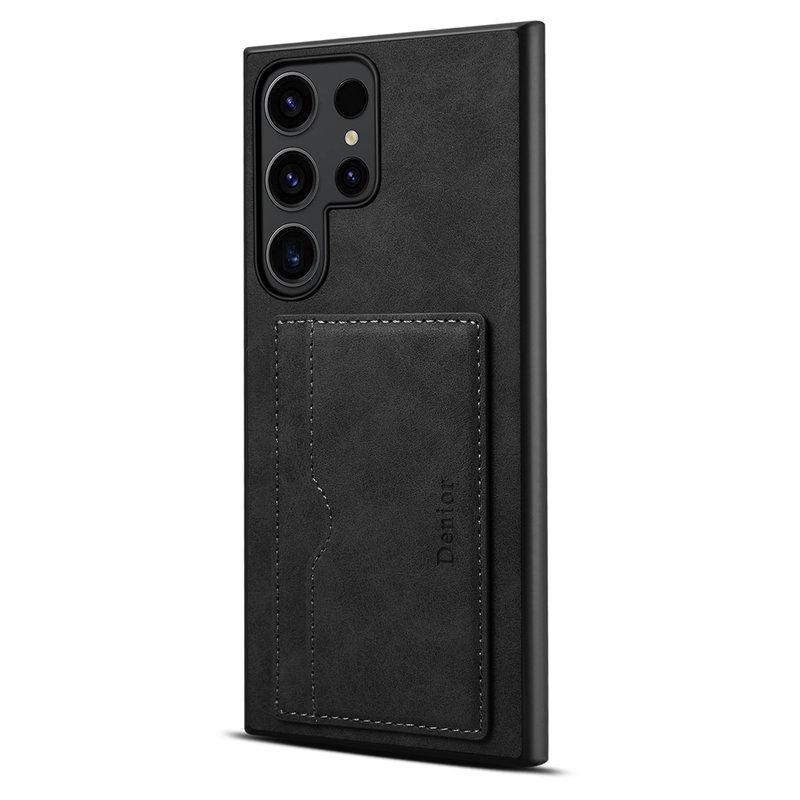 DENIOR Samsung Galaxy S25 Ultra Fodral Kortfack Retro Konstläder svart | 2353 | AlltMobil
