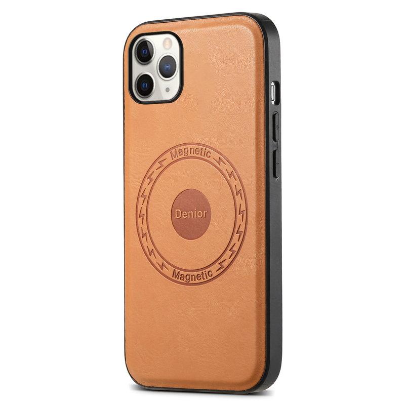 DENIOR iPhone 11 Pro Max Mobilskal PU-läder Coated PC+TPU - Khaki | 2353 | AlltMobil