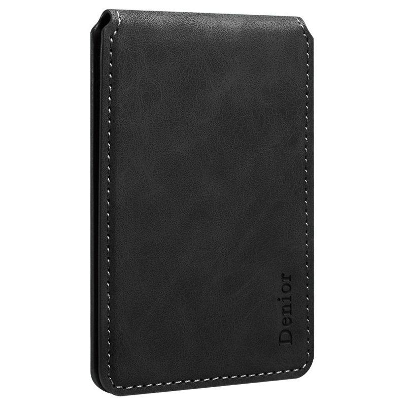 DENIOR V19 Magnetiskt Kortfodral Retro Textur Svart | 2353 | AlltMobil