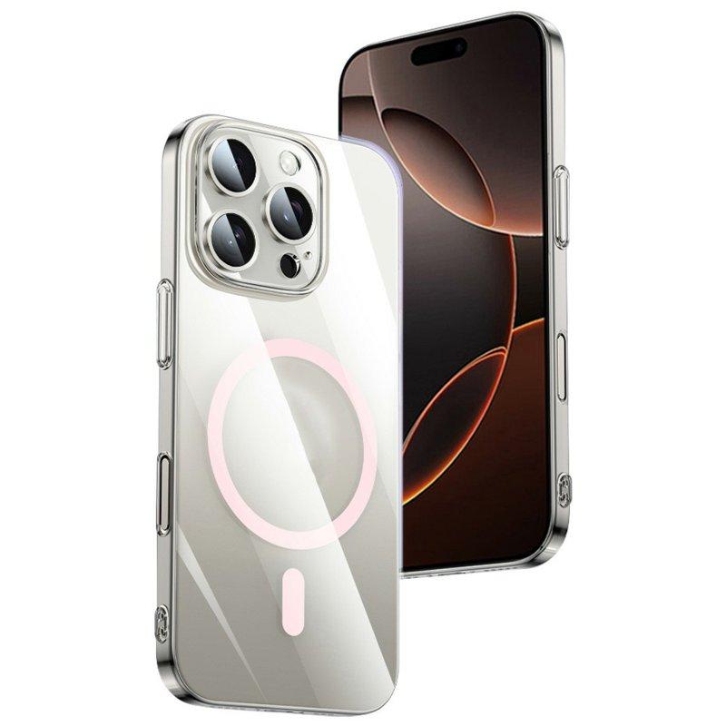 XUNDD XDD-0010 Mobilskal till iPhone 16 Pro MagSafe Ultra-Tunn Klar Rosa