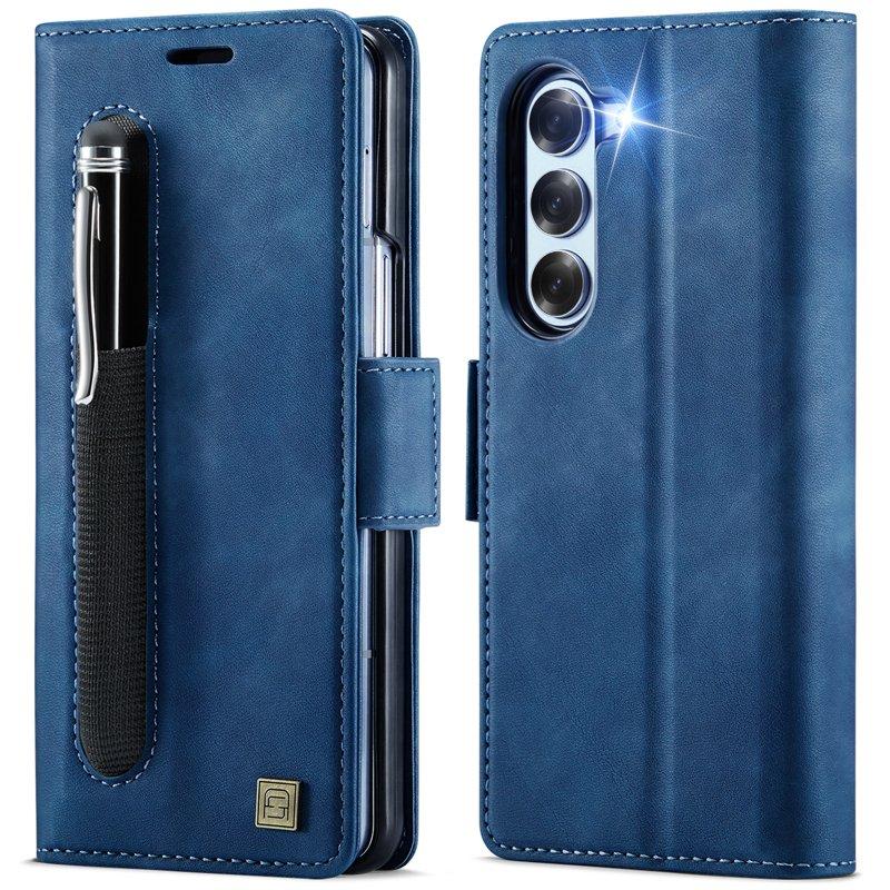 AUTSPACE Fodral för Samsung Galaxy Z Fold5 5G KonstLäder - Blå