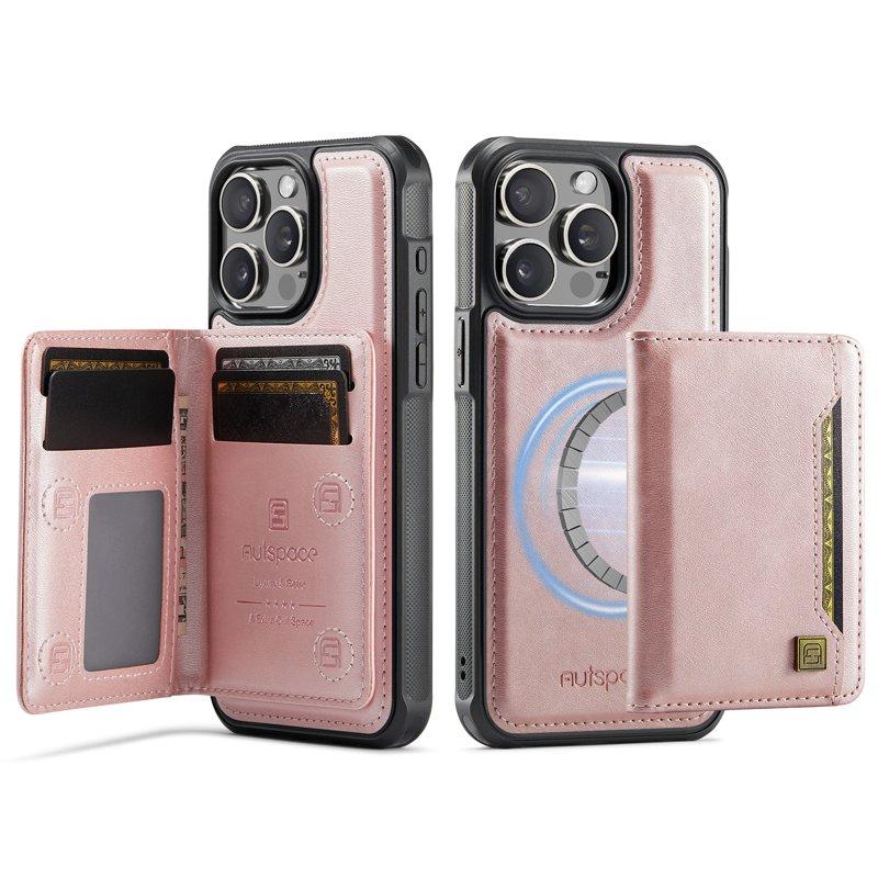 AUTSPACE iPhone 14 Pro Fodral Vintage Konstläder - Rosa Gold