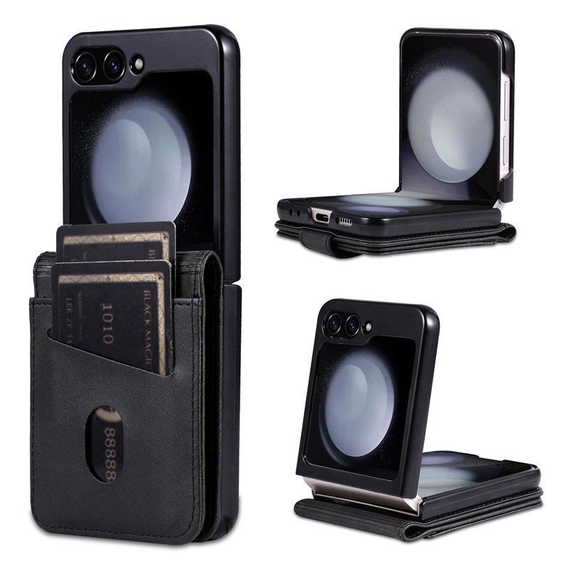 AZNS Samsung Galaxy Z Flip7 FE Fodral KonstLäder - Svart