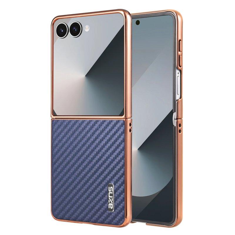 AZNS Samsung Galaxy Z Flip7 Fodral Electroplating PU+PC - Blå
