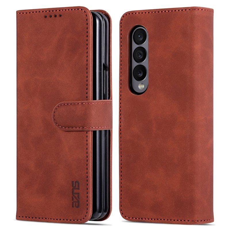 AZNS Samsung Galaxy Z Fold4 5G Plånboksfodral Konstläder - Brun