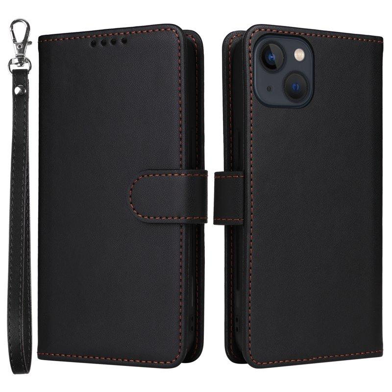 BETOPNICE iPhone 13 Plånboksfodral Magnetiskt Detachable Konstläder - Svart