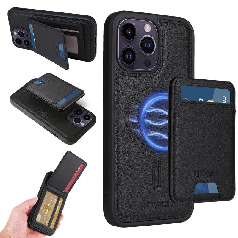 BETOPNICE iPhone 14 Pro Max Fodral KonstLäder - Svart