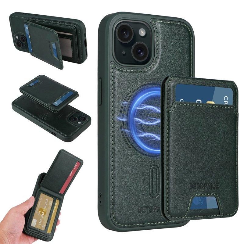 BETOPNICE iPhone 15 Fodral KonstLäder - Grön