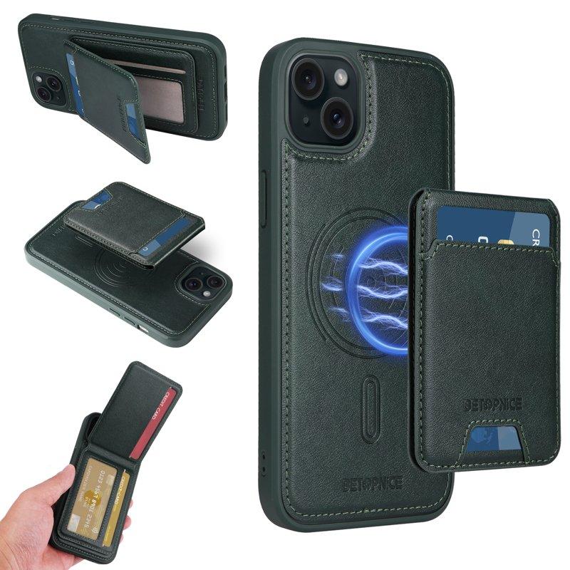 BETOPNICE iPhone 15 Plus Fodral KonstLäder - Grön