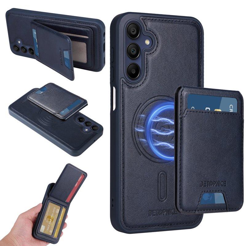 BETOPNICE Samsung Galaxy A15 5G Fodral KonstLäder - Blå