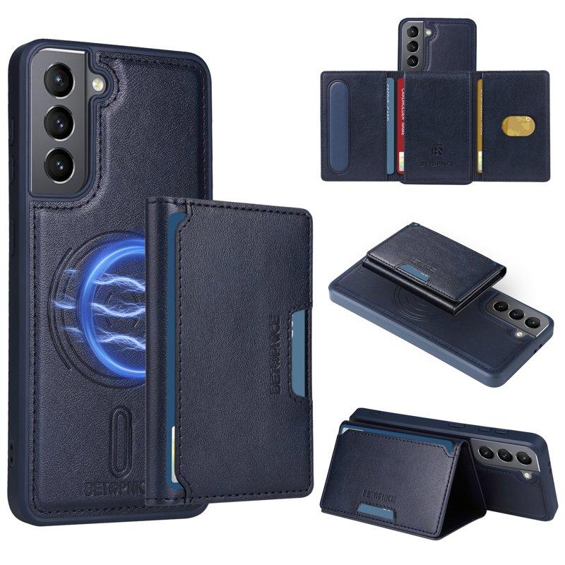 BETOPNICE Samsung Galaxy S21+ 5G Fodral KonstLäder - Blå