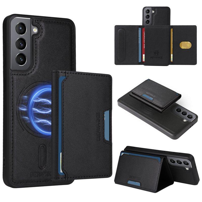 BETOPNICE Samsung Galaxy S21+ 5G Fodral KonstLäder - Svart