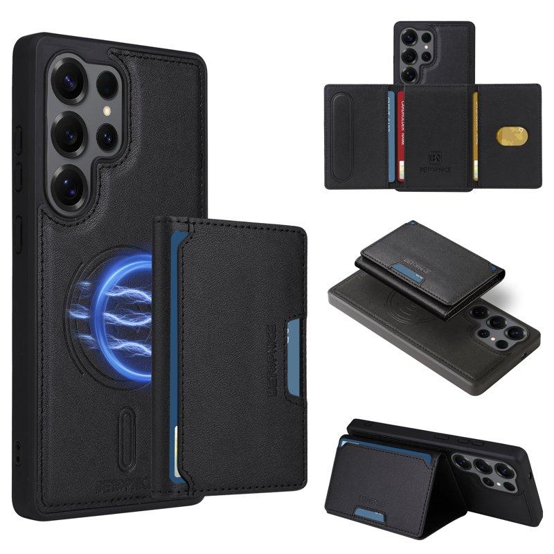 BETOPNICE Samsung Galaxy S25 Ultra Plånboksfodral Konstläder - Svart