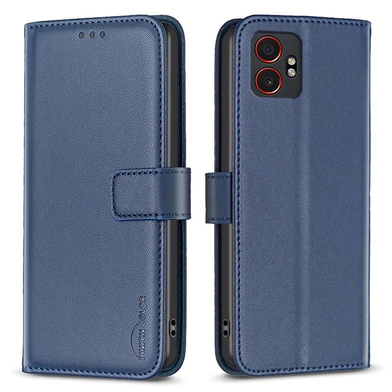 BINFEN COLOR BF17 Samsung Galaxy XCover7 Pro Plånboksfodral Konstläder - Blå