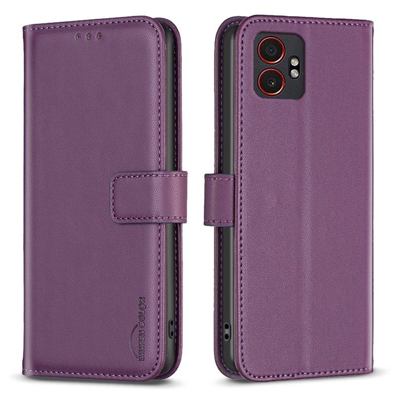 BINFEN COLOR BF17 Samsung Galaxy XCover7 Pro Plånboksfodral Konstläder - Lila