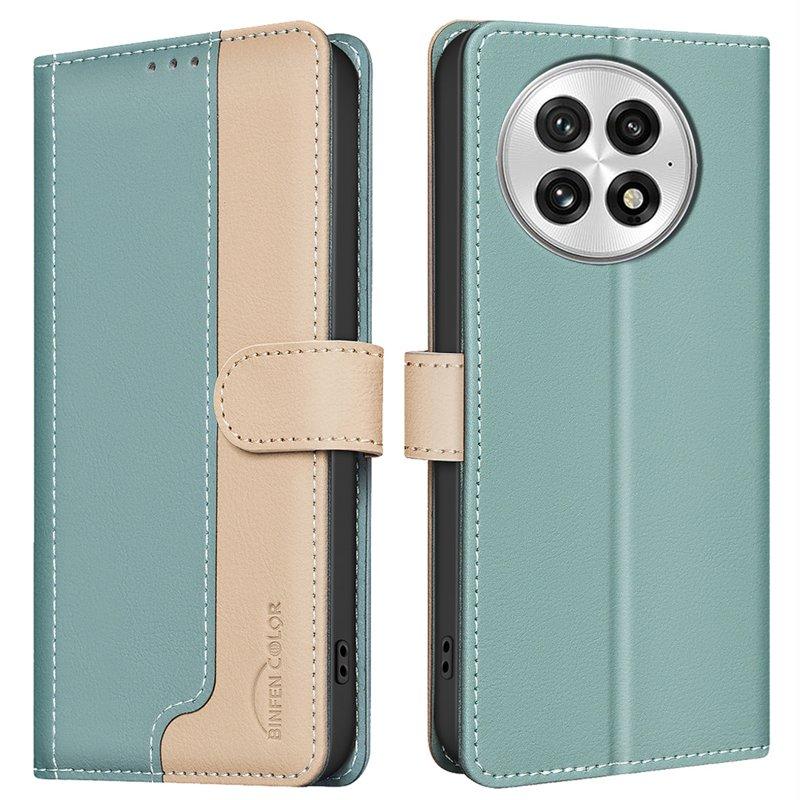 BINFEN COLOR BF33 för OnePlus 13 Plånboksfodral Konstläder - Grön
