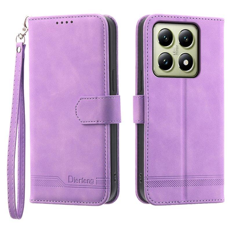 DIERFENG DF-03 för Xiaomi 14T Plånboksfodral Konstläder - Lila