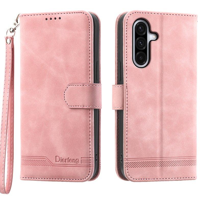 DIERFENG DF-03 Plånboksfodral Konstläder - Rosa för Samsung Galaxy A17 5G