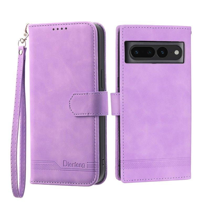 DIERFENG DF-03 Plånboksfodral för Google Pixel 7 Pro - Konstläder - Lila