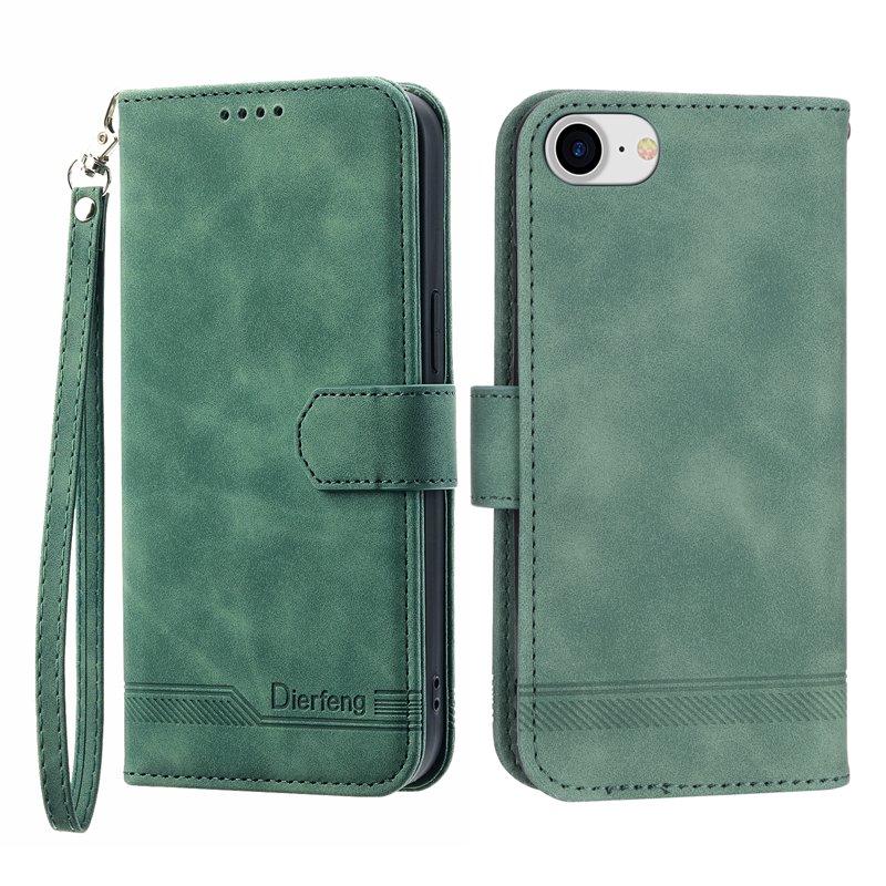 DIERFENG DF-03 Plånboksfodral för iPhone 7/8/SE (2020/2022) - Konstläder - Grön