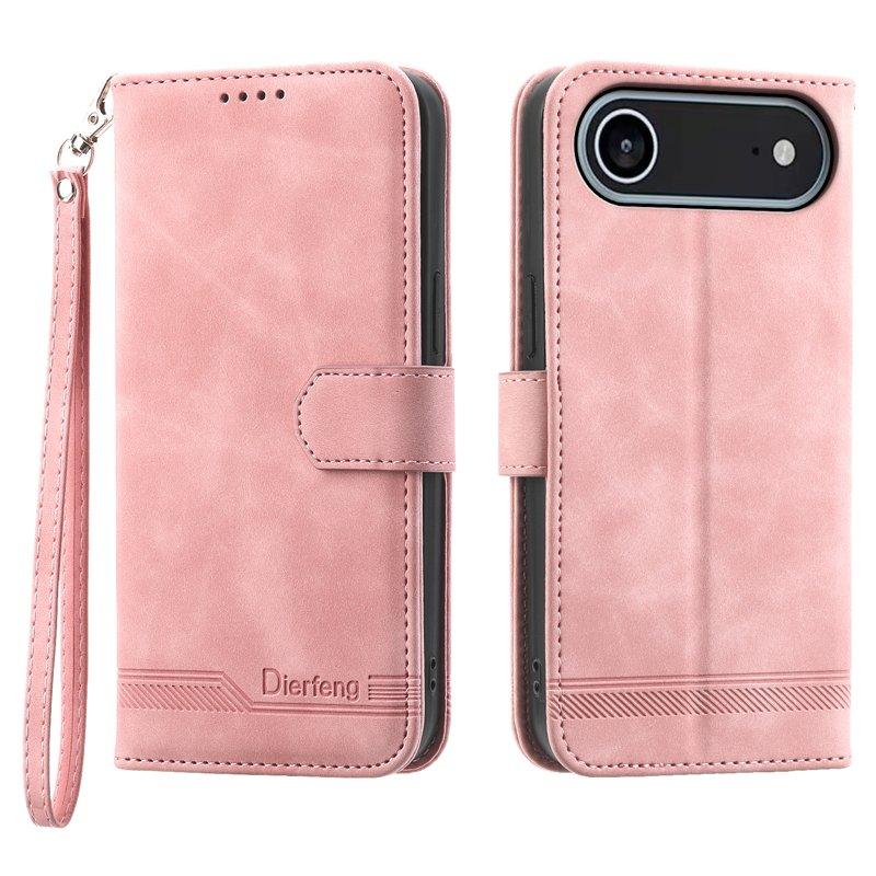 DIERFENG DF-03 Plånboksfodral för iPhone Air Konstläder - Rosa