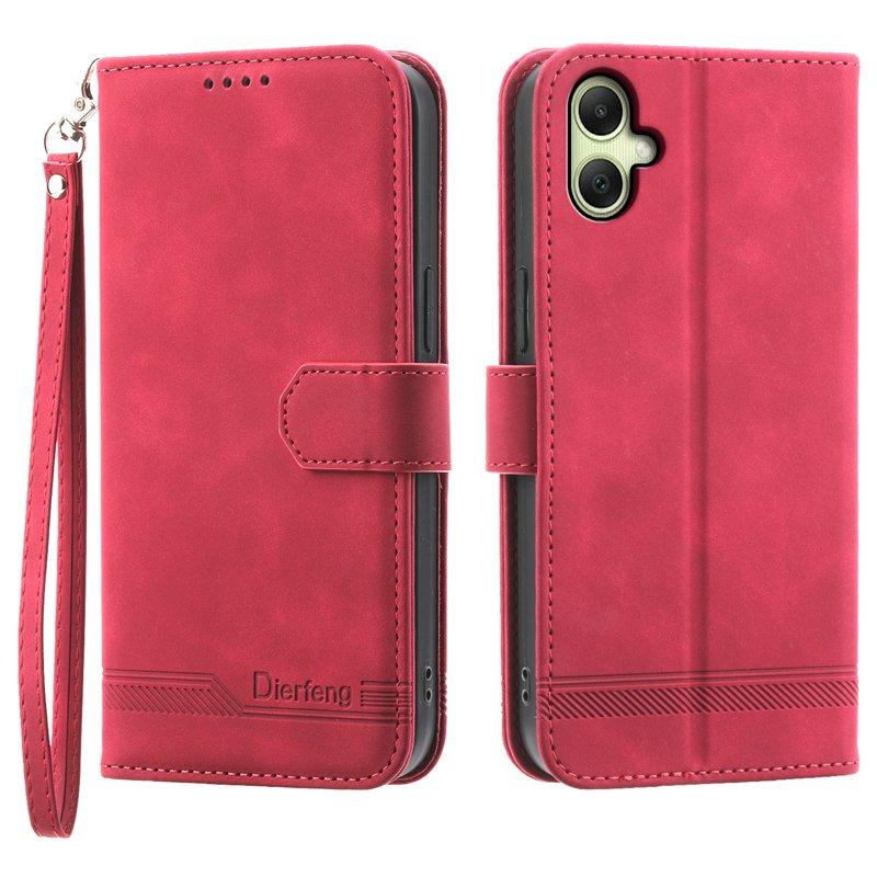 DIERFENG DF-03 Plånboksfodral för Samsung Galaxy A06 4G Konstläder - Röd
