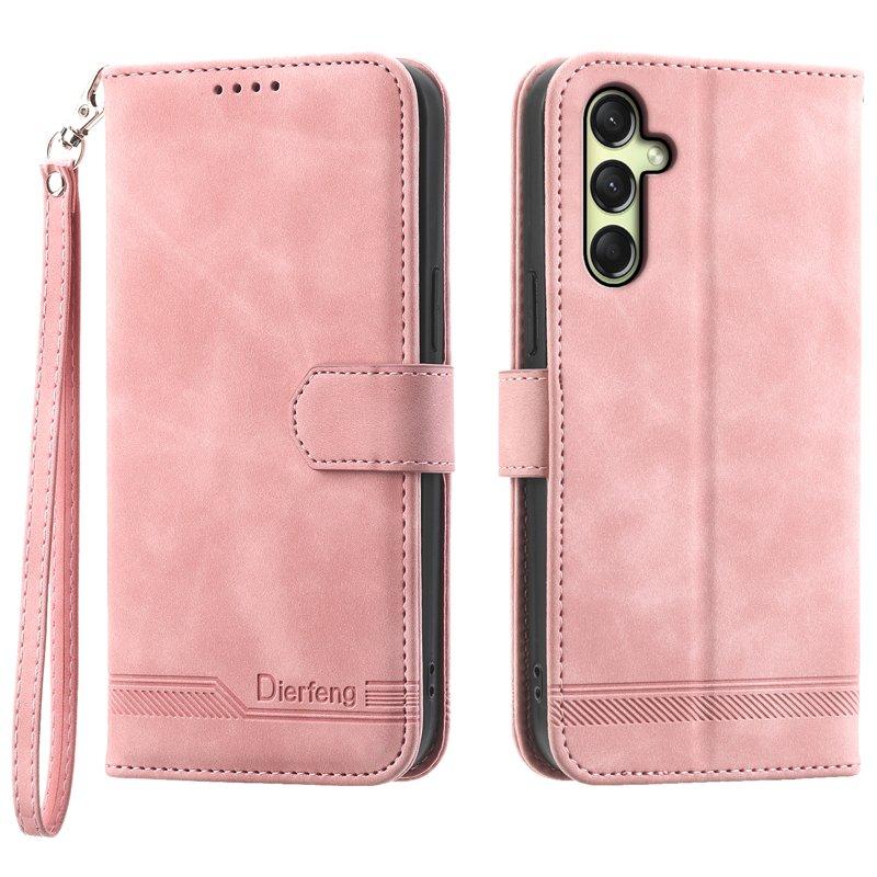 DIERFENG DF-03 Plånboksfodral för Samsung Galaxy A16 5G Konstläder - Rosa