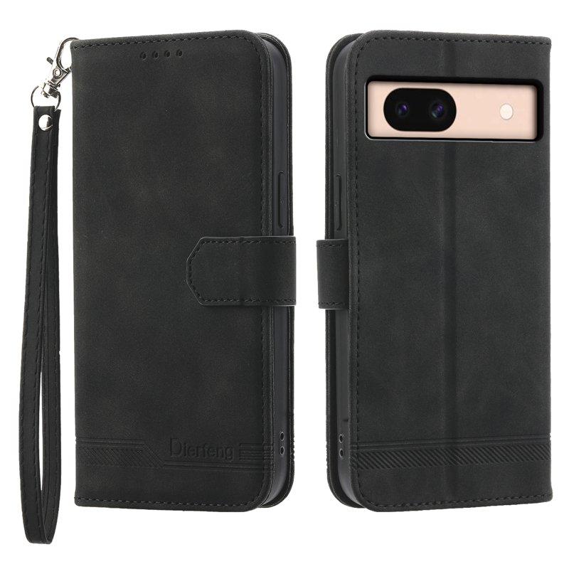 DIERFENG DF-03 Google Pixel 8a Plånboksfodral Konstläder - Svart