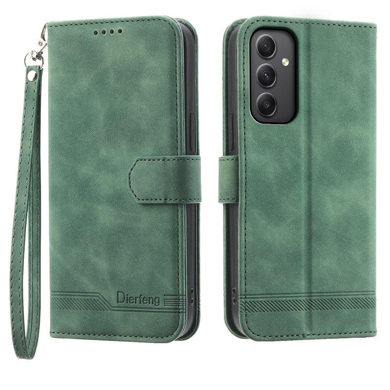 DIERFENG DF-03 Samsung Galaxy A35 5G Plånboksfodral Konstläder - Grön