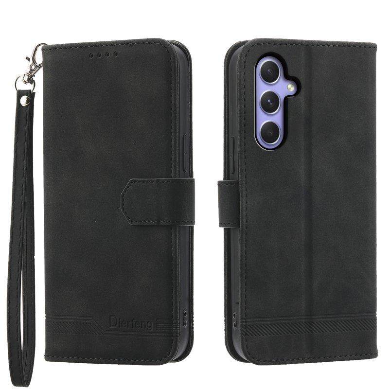 DIERFENG DF-03 Samsung Galaxy A55 5G Plånboksfodral Konstläder - Svart