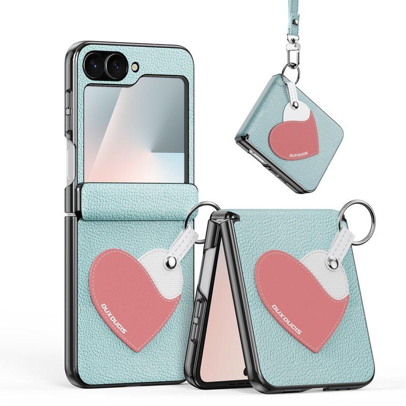 DUX DUCIS Luvy Fodral för Samsung Galaxy Z Flip6/7 FE KonstLäder - Cyan Blue
