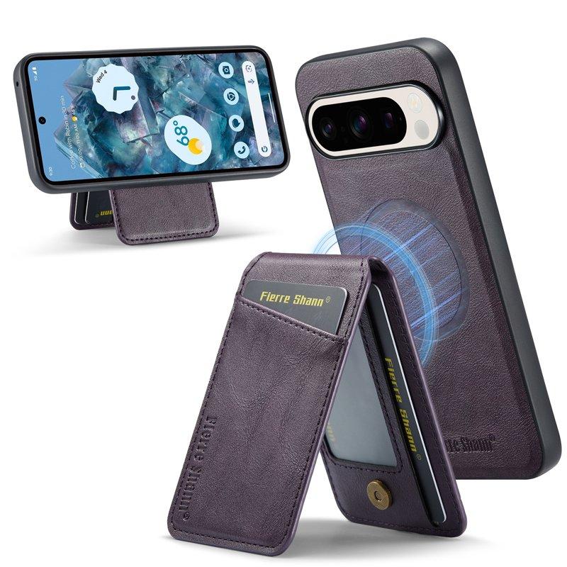 FIERRE SHANN 025 Fodral för Google Pixel 9 Pro XL KonstLäder - Lila