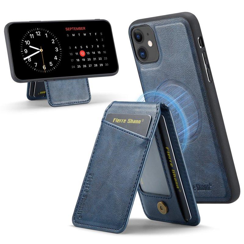 FIERRE SHANN 025 Fodral för iPhone 11 KonstLäder - Blå