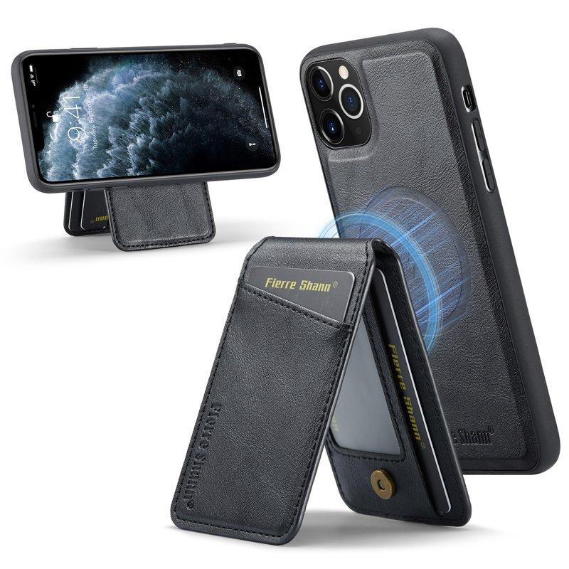 FIERRE SHANN 025 Fodral för iPhone 11 Pro Max KonstLäder - Svart