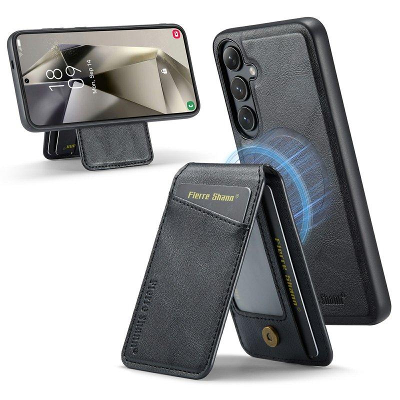 FIERRE SHANN 025 Fodral för Samsung Galaxy S25+ KonstLäder - Svart