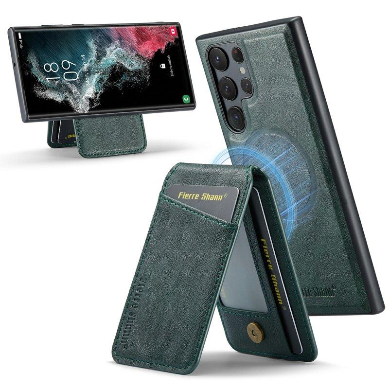 FIERRE SHANN 025 Fodral för Samsung Galaxy S25 Ultra - KonstLäder - Grön