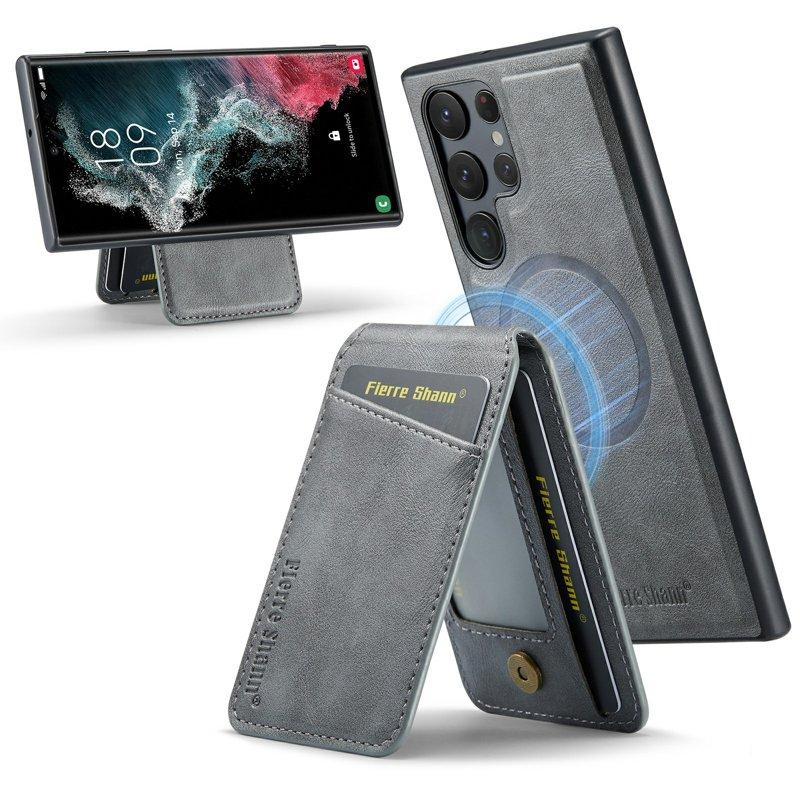 FIERRE SHANN 025 Fodral för Samsung Galaxy S25 Ultra - Grå KonstLäder