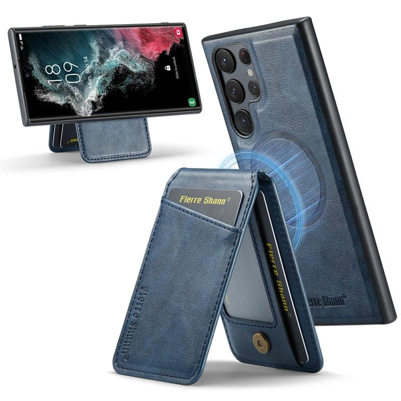 FIERRE SHANN 025 Fodral för Samsung Galaxy S25 Ultra - Konstläder - Blå