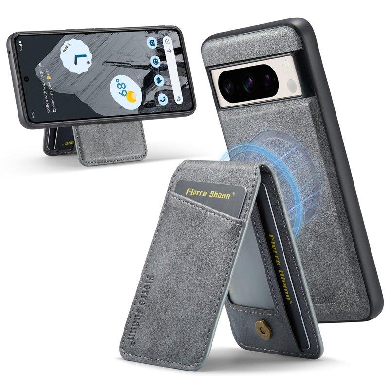 FIERRE SHANN 025 Google Pixel 8 Pro Fodral PU+TPU - Grå