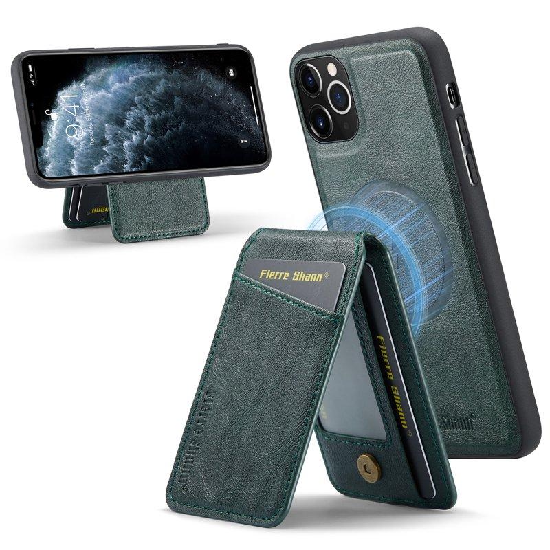 FIERRE SHANN 025 iPhone 11 Pro Max Fodral KonstLäder - Grön