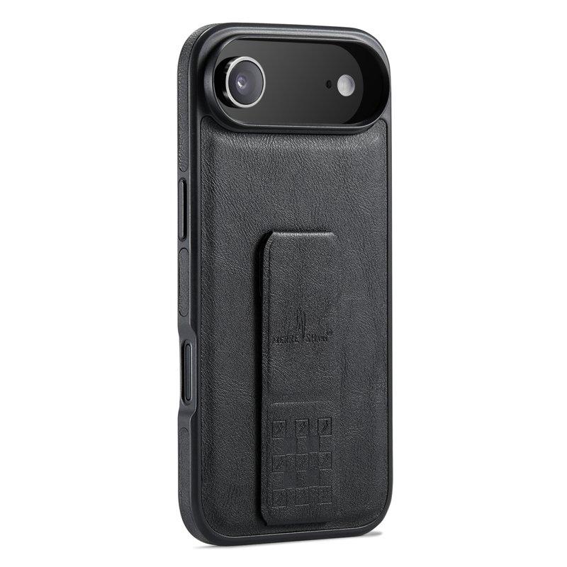 FIERRE SHANN för iPhone Air Fodral Kickstand KonstLäder - Svart