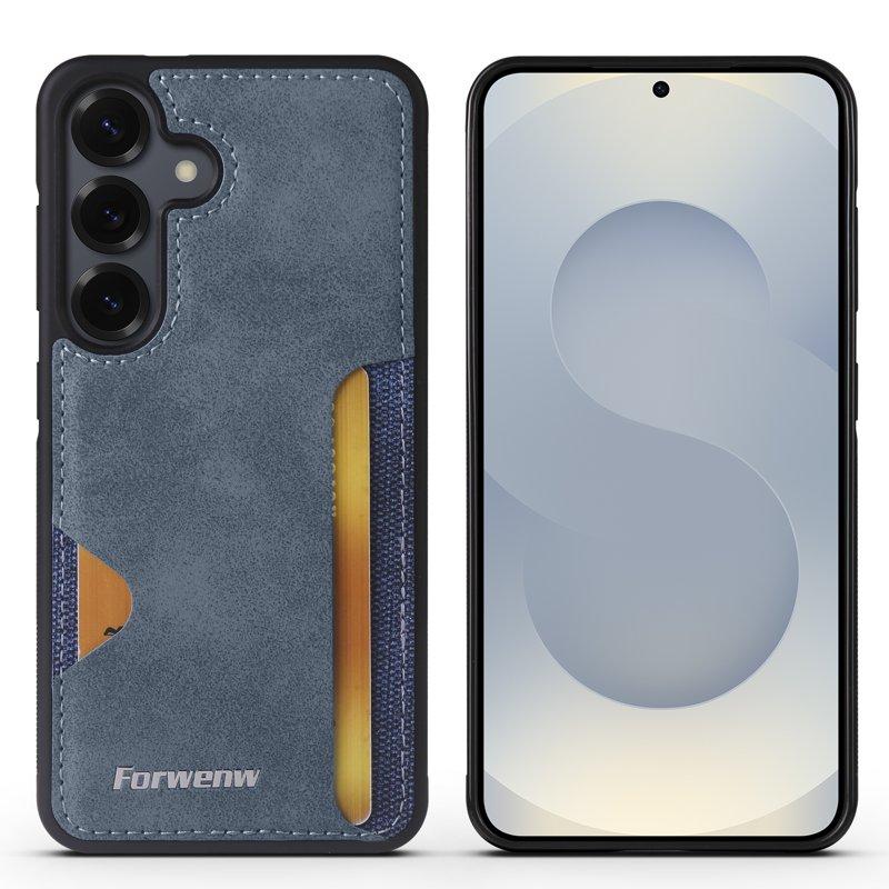 FORWENW F5 Series Samsung Galaxy A35 Fodral KonstLäder - Blå