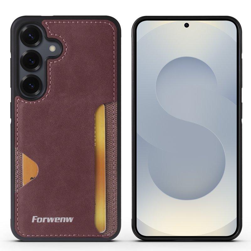 FORWENW F5 Series Samsung Galaxy A35 Fodral KonstLäder - Vinröd