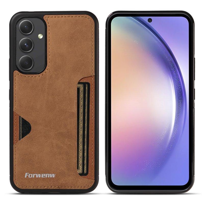 FORWENW F5 Series Samsung Galaxy A54 5G Fodral KonstLäder - Brun