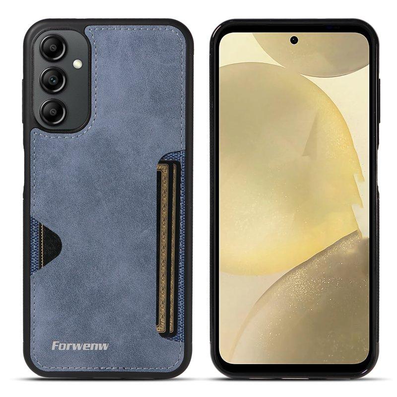 FORWENW F5 Series Samsung Galaxy S24 Fodral KonstLäder - Blå