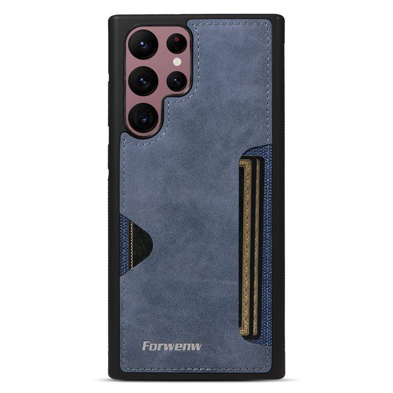 FORWENW F5 Series Samsung Galaxy S24 Ultra Fodral KonstLäder - Blå