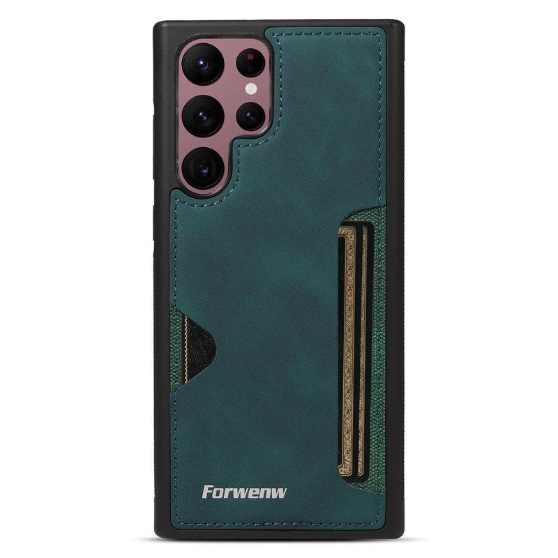 FORWENW F5 Series Samsung Galaxy S24 Ultra Fodral KonstLäder - Grön