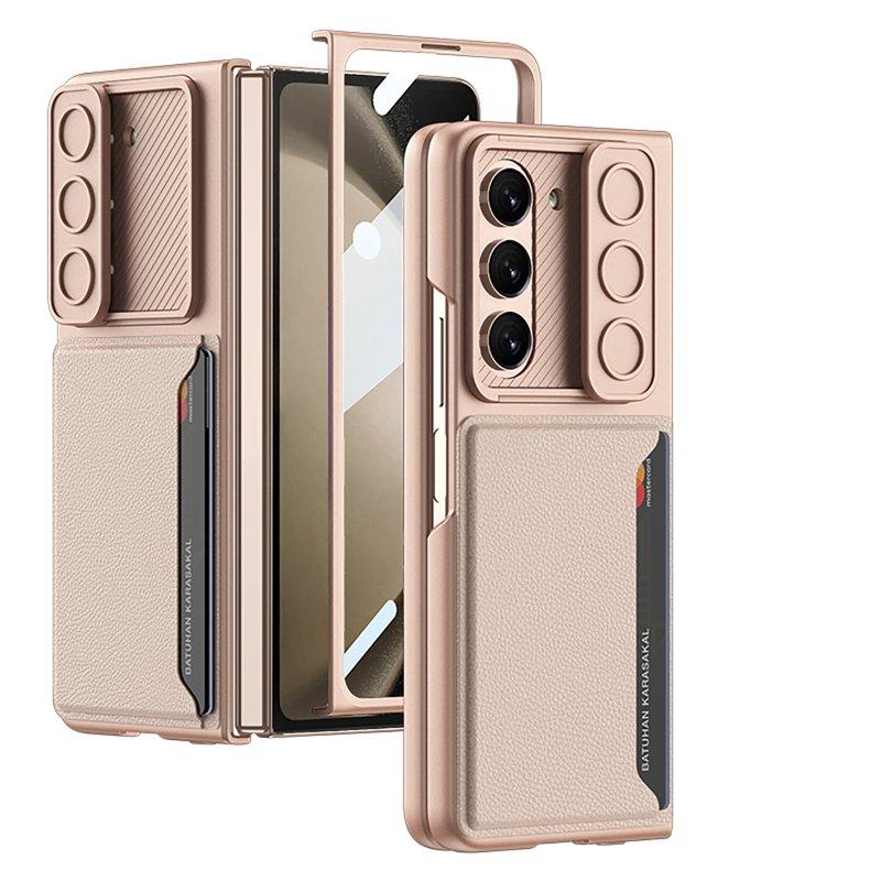 GKK Fodral för Samsung Galaxy Z Fold5 - Äkta läder - Rose Gold