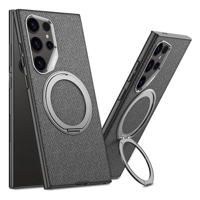 GKK Samsung Galaxy S23 Ultra Fodral - PC + TPU + Klädd - Grå