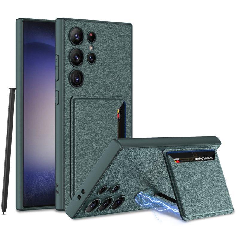 GKK Samsung Galaxy S24 Ultra Fodral KonstLäder - Grön